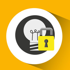 silhouette men bulb internet safety vector illustration eps 10