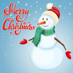 Cheerful Christmas snowman