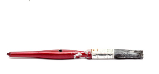 Old Out of order Paint brush on a white background