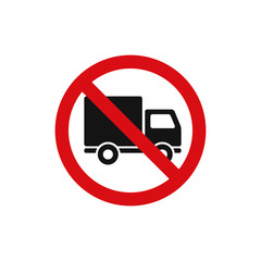 No truck road sign, vector. No parking prohibit sign.