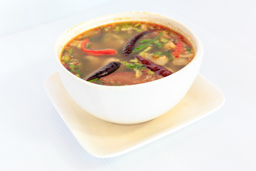 Hot spicy and sour thai cuisine soup