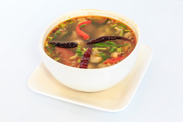 Hot spicy and sour thai cuisine soup
