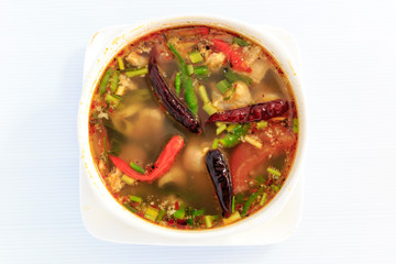 Hot spicy and sour thai cuisine soup