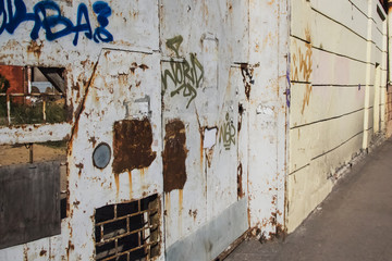 Abandoned place in downtown St. Petersburg. Graffiti