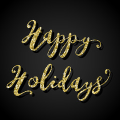 Glitter Greeting Lettering Happy Holidays