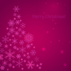 Christmas tree made of snowflakes