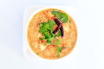 Thai cuisine hot spicy and sour milk soup