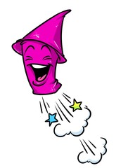 Funny rocket cartoon illustration isolated image character