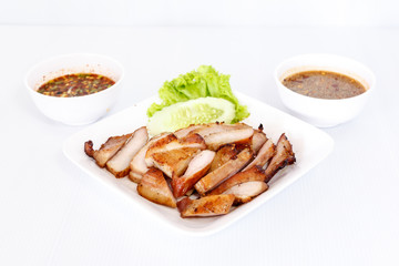 Sliced grilled pork