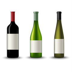 Collection of different wine bottles template