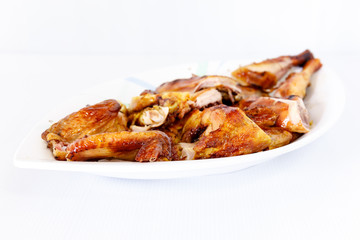 Grilled chicken on dish