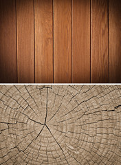 Fototapeta premium Wood texture. Lining boards wall. Wooden background. pattern. Showing growth rings. set
