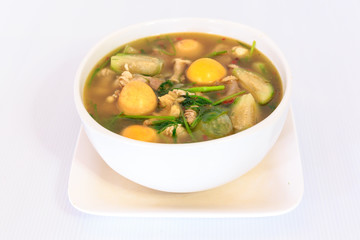 thai cuisine hot spicy chicken  soup