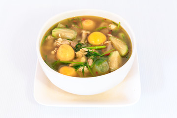 thai cuisine hot spicy chicken  soup