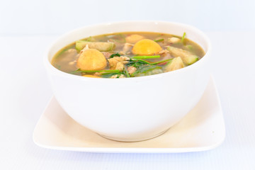 thai cuisine hot spicy chicken  soup