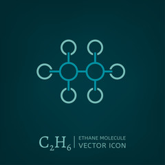 Ethane Molecule Icon 