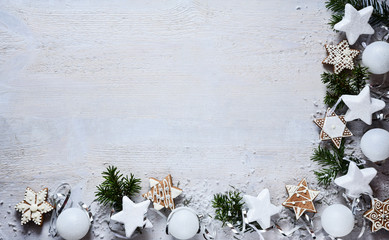 Christmas white decoration - obrazy, fototapety, plakaty