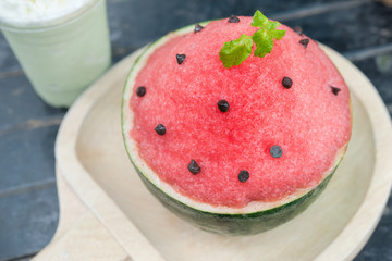 watermelon bingsu dessert