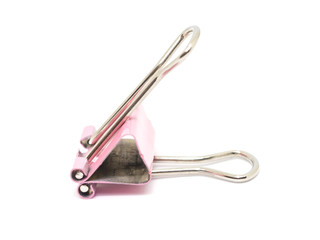 Metal spring clip isolated