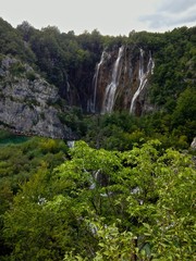 Fototapeta na wymiar Waterfalls at Plitvice Lakes - Croatia