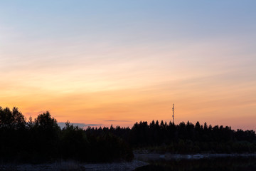 Obraz premium Swedish sunset with pastel colors