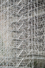 huge scaffolding for a bridge
