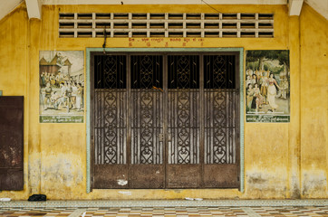 french colonial house building detail in battambang old town cam