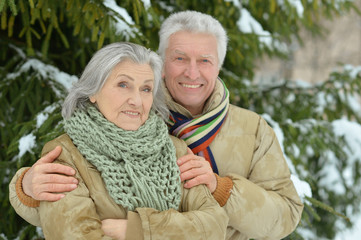 Senior couple in park