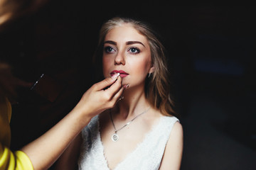Fototapeta premium Beautiful wedding makeup for the bride