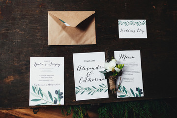 Beautiful decorated wedding invitations