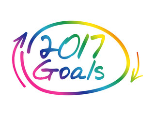 Fototapeta na wymiar 2017 Goals business concept, chart, diagram, presentation background