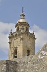 Fototapeta na wymiar Tower of the church in Medina Sidonia, Cadiz, Spain