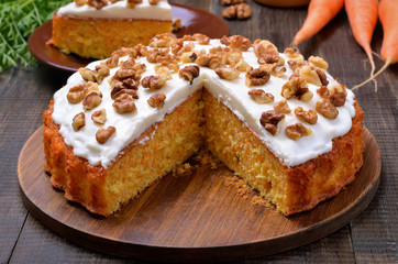 Appetizing carrot cake