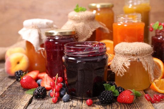various jar of jam