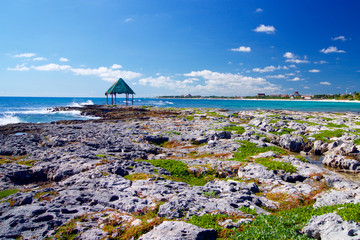 Hut on coast