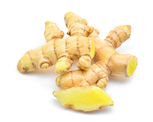 fresh white turmeric isolated on white background