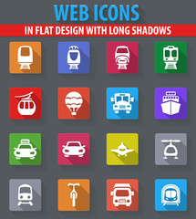 Public transport icons set