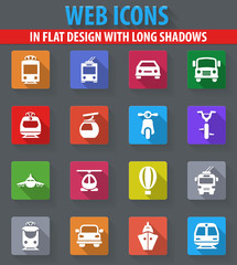 Public transport icons set
