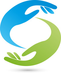 Zwei Hände, Helfer, Paragrafzeichen, Logo