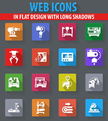 Machine tool icons set