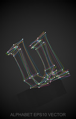 Obraz premium Vector illustration of a Multicolor sketched U. Hand drawn 3D U.