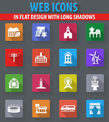Infrastucture of the city icons set