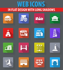 Infrastucture of the city icons set