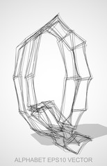 Obraz premium Vector illustration of a Ink sketched Q. Hand drawn 3D Q.
