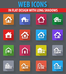 house type icons set