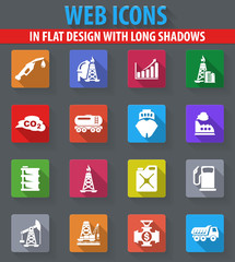 Extraction of oil icons set