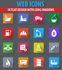 Extraction of oil icons set