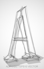 Vector illustration of a Ink sketched A. Hand drawn 3D A.