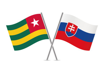 Togo and Slovakia flags. Vector illustration.