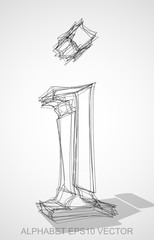 Vector illustration of a Ink sketched I. Hand drawn 3D I.